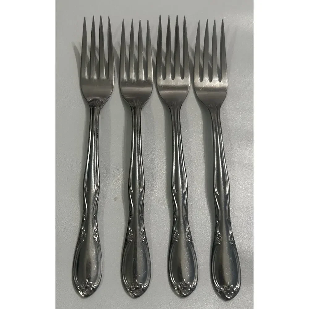Vtg Superior International Chapel Hill Flatware Set of 4 Dinner Forks 7” USA